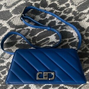 JW PEI Blue Quilted Purse / Clutch Elsa Front Flap Crossbody Bag